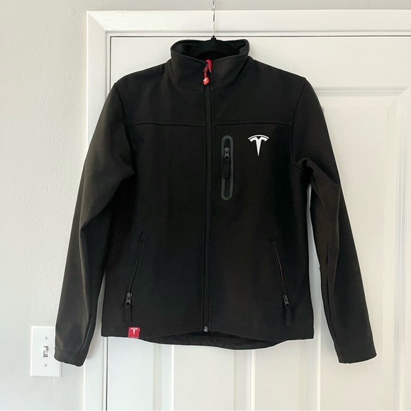 Tesla Motors Women’s Corp Fleece Jacket in Black - Picture 2 of 7